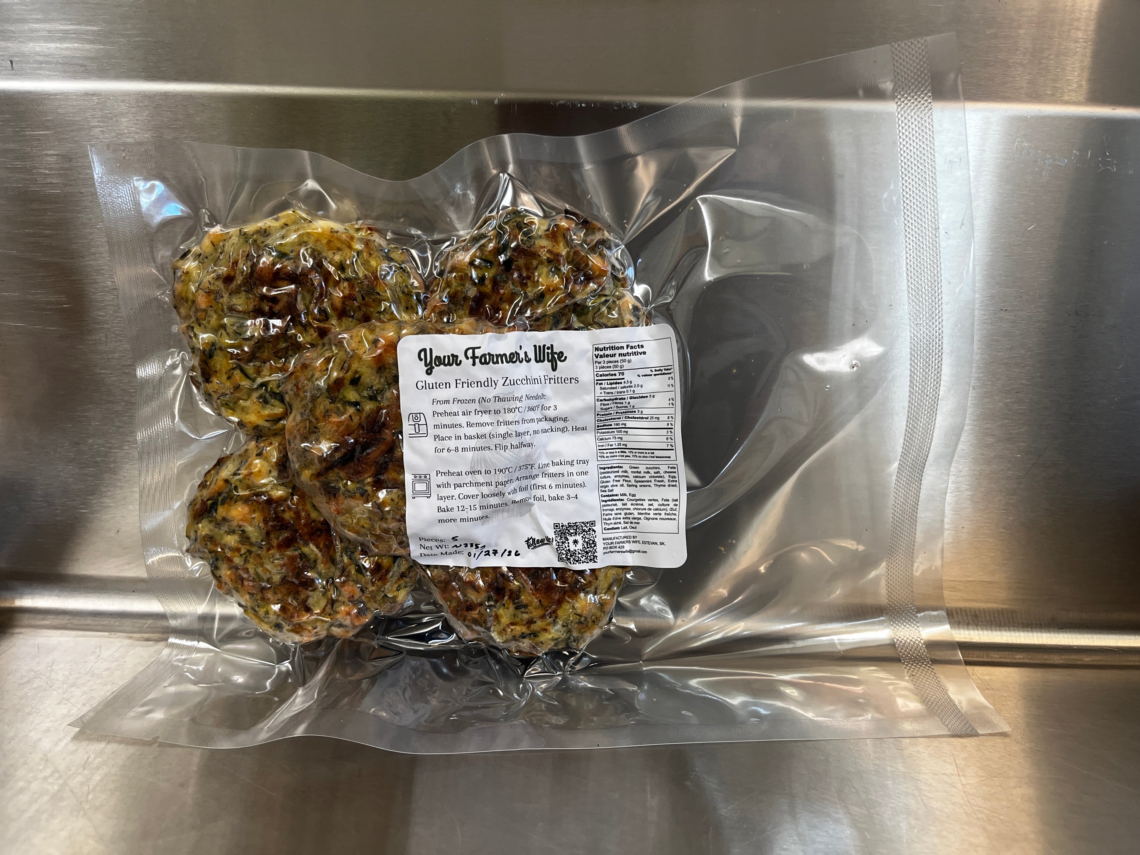 Gluten Friendly Zucchini fritters (Frozen)