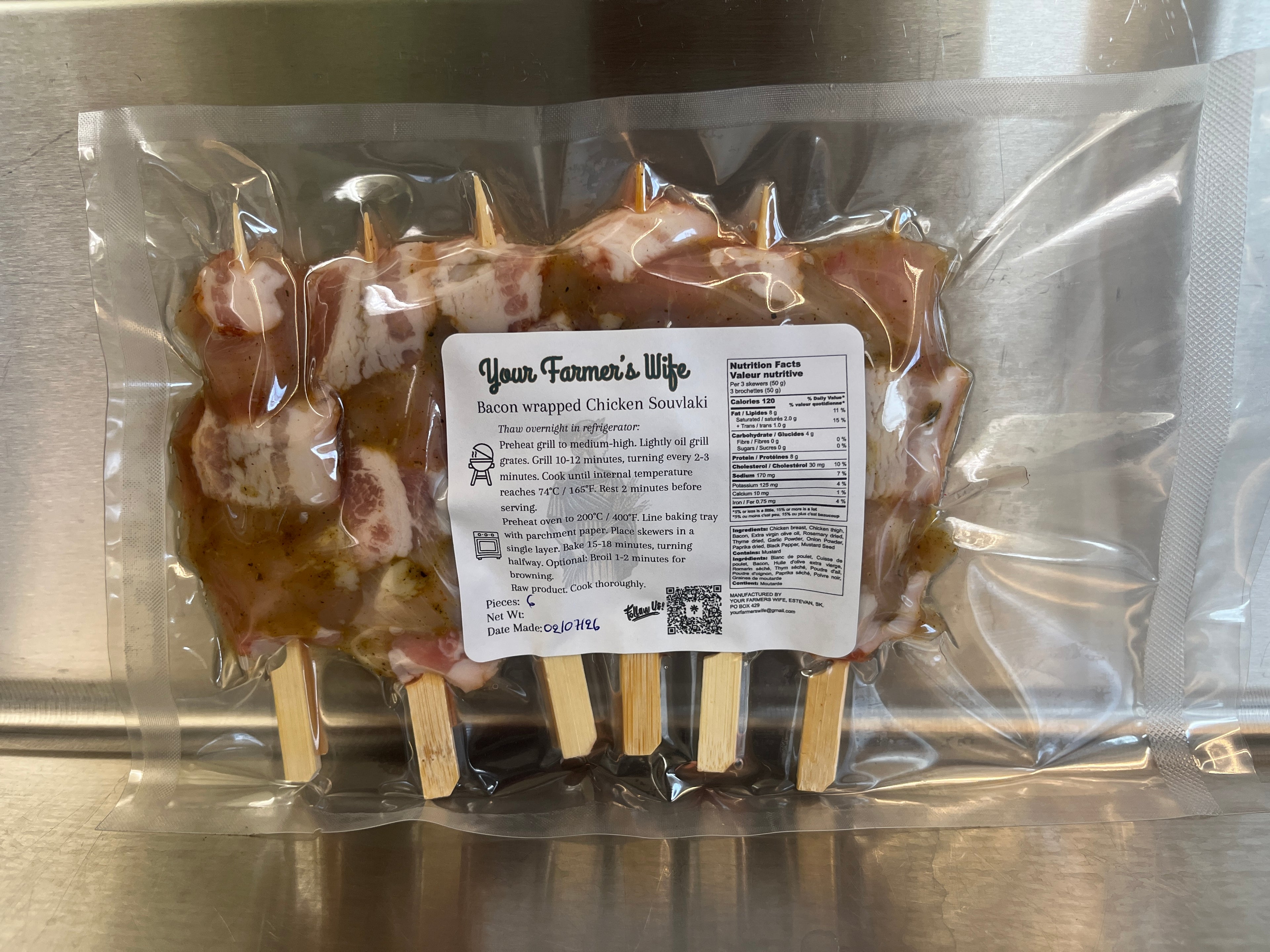 Bacon wrapped Chicken Souvlaki