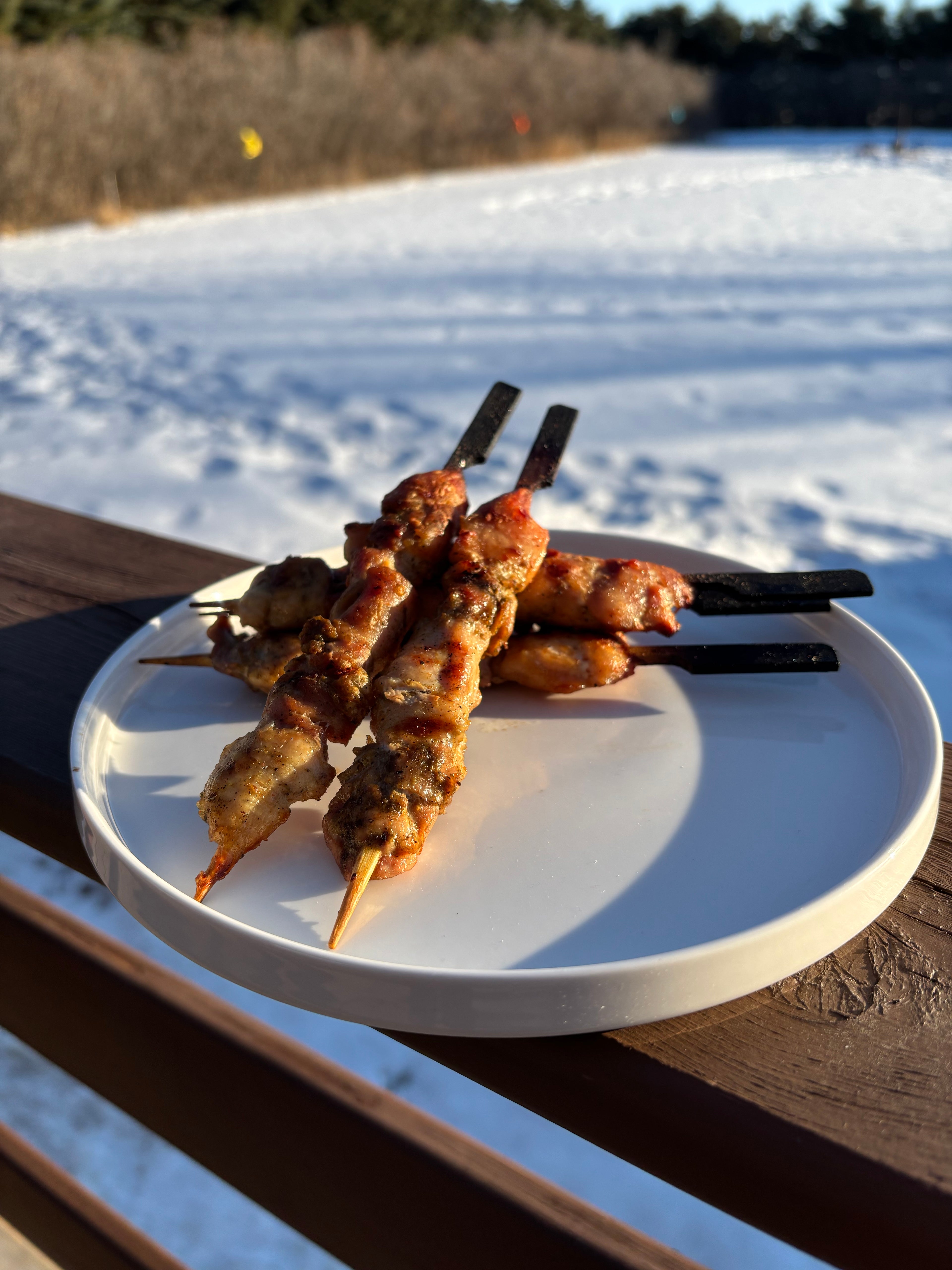 Bacon wrapped Chicken Souvlaki